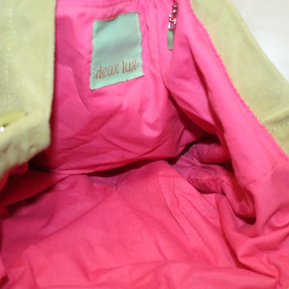 Never Carried Deux Lux Genuine Suede Leather Crystal Rhinestone Strap Hobo Bag - Picture 6 of 12